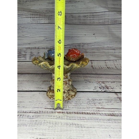 Glazed Ceramic Fish and Sea Shell Pedestal Soap Dish Stand - Picture 12 of 13
